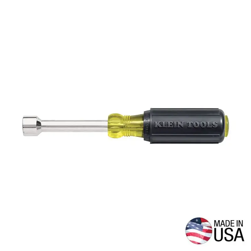 Klein Tools 630-5/16 Nut Driver, 5/16 Drive, 6-3/4 OAL, Cushion-Grip Handle, Chromium Handle, 3 L Shank