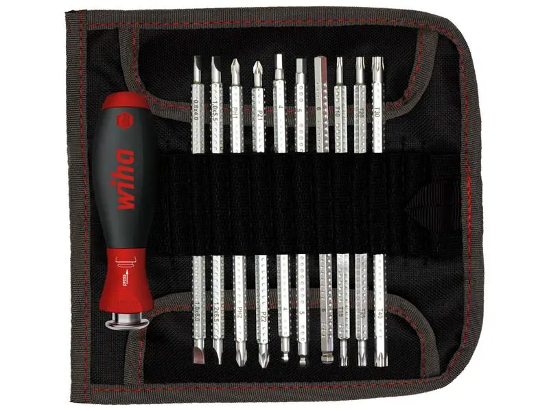 Wiha SYSTEM 6 SoftFinish Interchangeable Screwdriver Adjust, 12 Piece