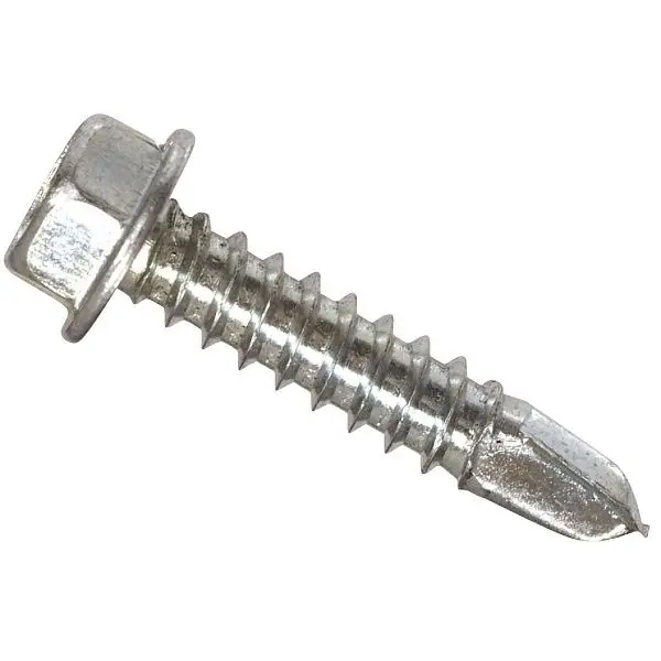 HILLMAN Genuine #8 - 18 x 1-1/2 Inch Hex Washer Head Self-Drilling Sheet Metal Screw, 100 pieces, 560322