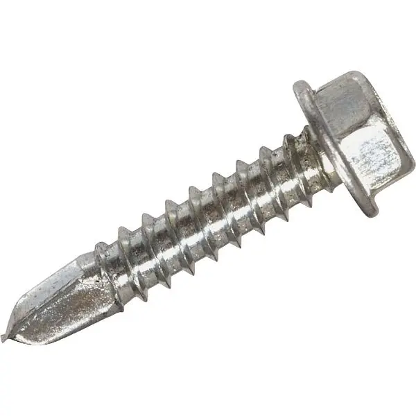HILLMAN 1/4 Inch - #14 x 1-1/2 Inch Hex Countersunk Washer Head Self-Drilling Sheet Metal Machine Screw, 100 pieces, 560380