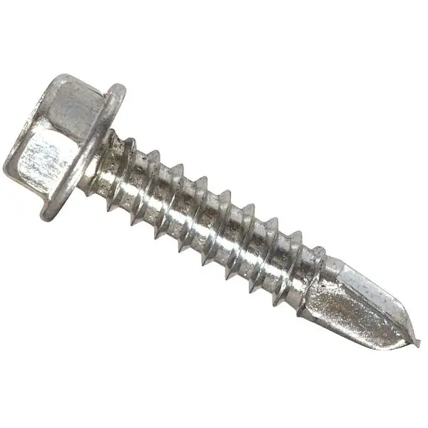 HILLMAN #8 - 18 x 3/4 Inch Hex Washer Head Self-Drilling Sheet Metal Screw, 100 pieces, 560316