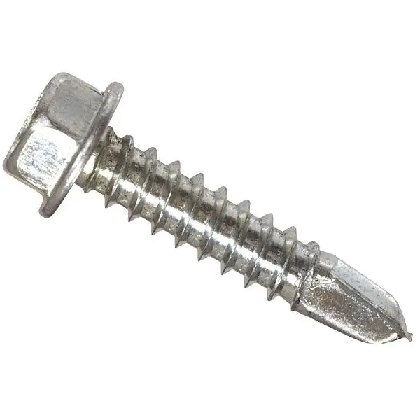 HILLMAN #12 - 14 x 1 Inch Hex Washer Head Self-Drilling Sheet Metal Screw, 100 pieces, 560358