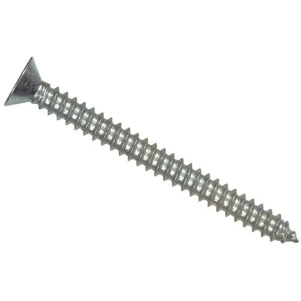 HILLMAN #12 x 2 Inch Phillips Flat Head Stainless Steel Sheet Metal Self-Tapping Screw, 100 pieces, 823524
