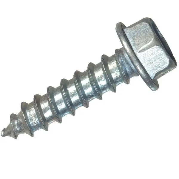 HILLMAN #8 x 1/2 Inch Slotted Hex Washer Head Chrome Sheet Metal Deck Screw, 15 pieces, 5305