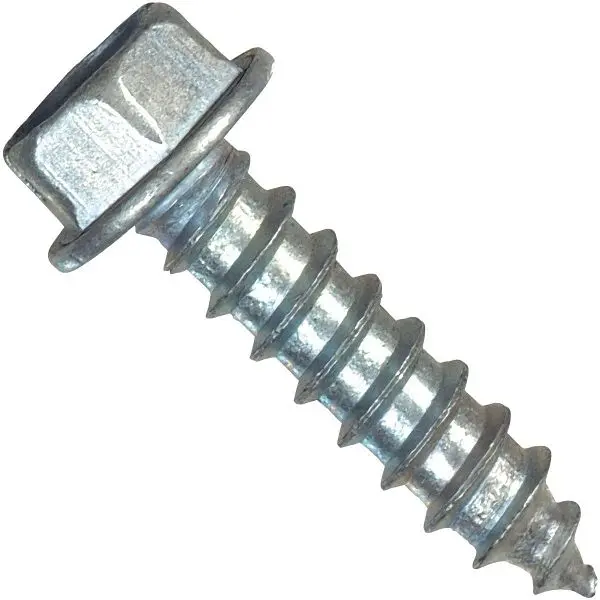 HILLMAN #12 x 1 Inch Slotted Hex Washer Head Zinc Sheet Metal Wood Screw, 100 pieces, 70316