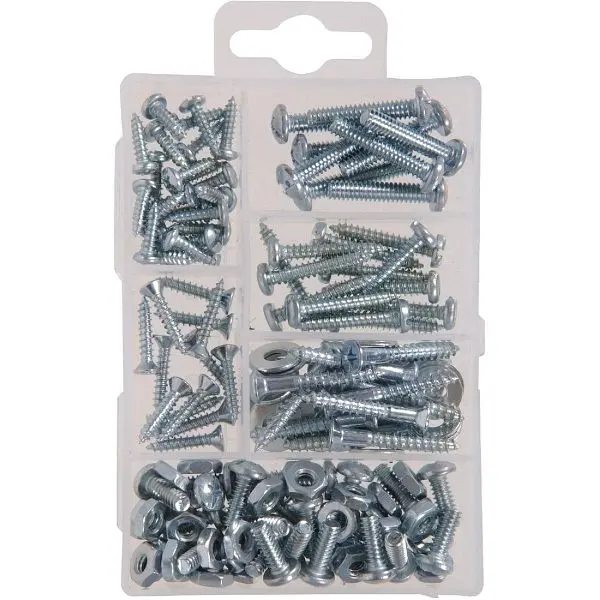 HILLMAN Low-Profile Fastener Center Steel Houtilizehold Fastener Assortment Kit, 150 pieces, 130203
