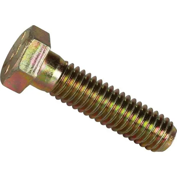HILLMAN Non-Toxic 3/8 Inch x 1-1/2 Inch Grade 8 Yellow Dichromate Hex Head Cap Screw Fastener, 100 pieces, 220127