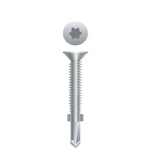 Strong-Point Advanced Drive Screws 410 Stainless Steel Star Drive Flathead Reamer Wings, Strong-Shield Coated, 1/4-20 x 3-...