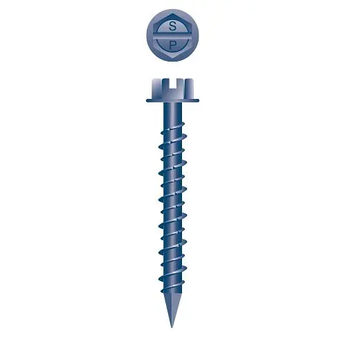 Strong-Point Cap Screws Strongcon Slotted Indented Hex Washer Head, Hi-Low, Notched Threads, Diamond Point, 1/4 x 2-1/4, 5...