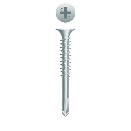 Strong-Point Certified Sheet Metal Screws Phillips Bugle Head Pilot Point, Zinc Plated, 8-18 x 2, #2 Point, Box 3,500, D820Z