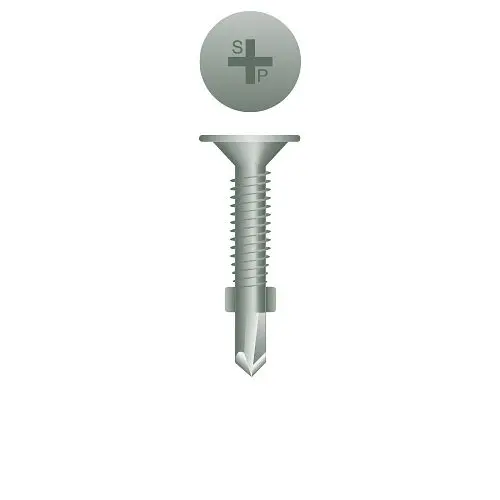 Strong-Point Deck Screws Phillips Wafer Head Reamer Wings, WAR Coated, 10-24 x 1-7/16, #3 Point, Box 4,000, R107W