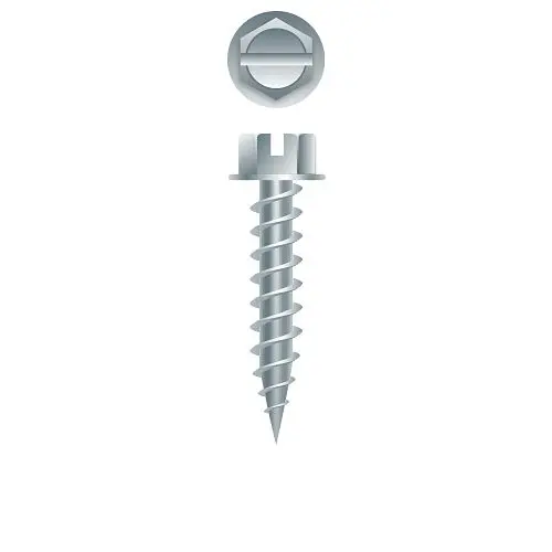 Strong-Point Deck Screws Slotted Indented Hi-Hex Washer Head, Zinc Plated, 10 x 1-1/2, 1/4 .F. Hi-Head, Box 3,000, N1024H
