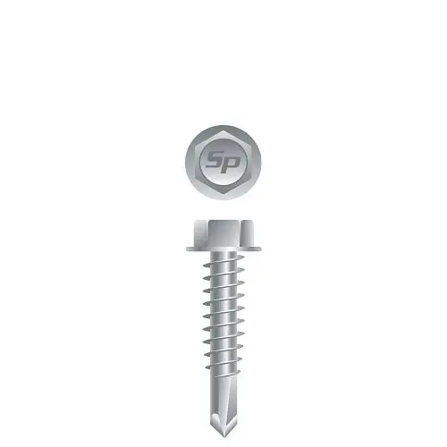Strong-Point Lag Screws Unslotted Indented Hex Countersunk Washer Head, Strong-Shield Coated, 10-16 x 2, #3 Point, Box 2,0...