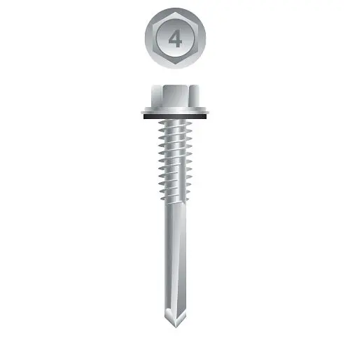 Strong-Point Long-Lasting Machine Screws 410 Stainless Steel Unslotted Indented Hex Washer Head 9/16 O.D. Bonded Washer, 1...