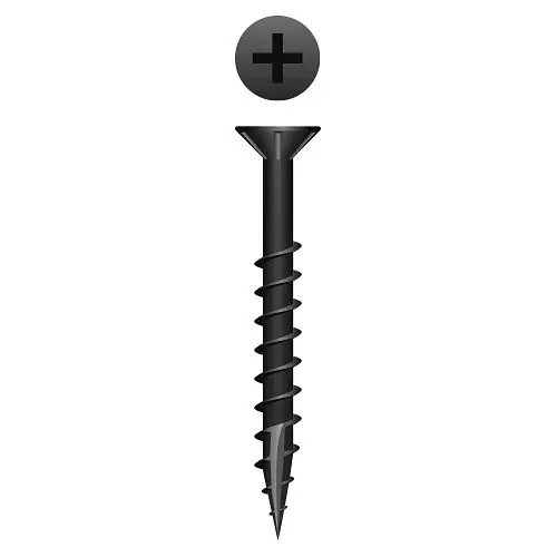 Strong-Point Phillips Flat Head Nibs Particle Board Lag Screws, Type '17, Black Oxide Coated, 8 x 1-1/4, Box 8,000, X...