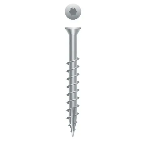 Strong-Point Protected Fasteners 305 Stainless Steel Star Drive Trim Head, Coarse Thread, Type '17', 7 x 2-1/4, ...