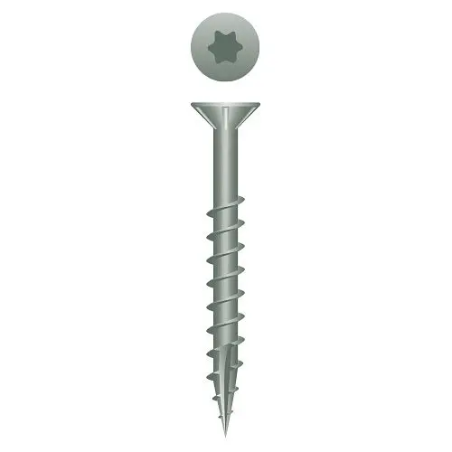 Strong-Point Reflective Deck Screws Star Drive Flat Head Nibs, Coarse Thread, Type '17', WAR Coated, 10 x 5, Box...