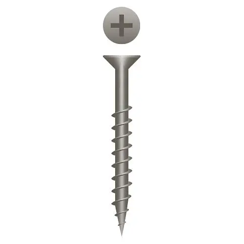 Strong-Point Rugged Phillips Flat Head Particle Board Screws, Plain and Lubed, 8 x 1-3/4, Box 4,000, 828L