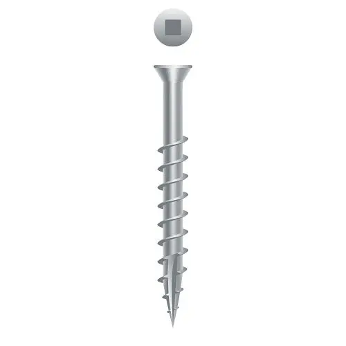 Strong-Point Screws 305 Stainless Steel Square Drive Trim Head, Coarse Thread, Type '17', 7 x 2-1/4, Box 3,000, ...