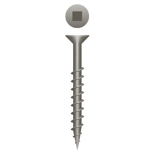 Strong-Point Square Drive Flat Head Particle Board Deck Screws, Plain and Lubed, 9 x 2-1/2, Box 2,500, 940QL