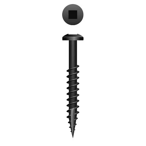 Strong-Point Textured Screws Face Framing Square Drive #7 Pan Head, Type '17', Black Oxide Coated, 6-20 x 1-1/2,...