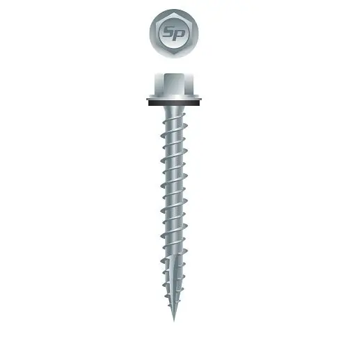 Strong-Point Visible Screws Unslotted Indented Hi-Hex Washer Head Shoulder and 304 SS Bonded Washer, Type '17', ...