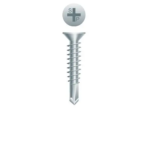 Strong-Point Weather-Resistant Screws Phillips Flat Head, Zinc Plated, 10-16 x 2, #3 Point, Box 3,000, F116