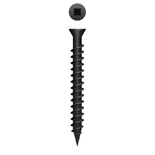 Strong-Point Wide Machine Screws Square Drive Trim Head, Sharp Point, Phosphate Coated, 6 x 1-5/8, Box 5,000, 1QT