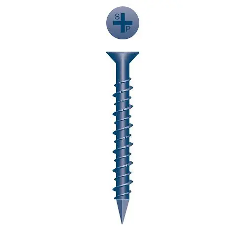 Strong-Point Wide Machine Screws Strongcon Phillips Flat Head, Hi-Low, Notched Threads, Diamond Point, Blue Ceramic Coatin...