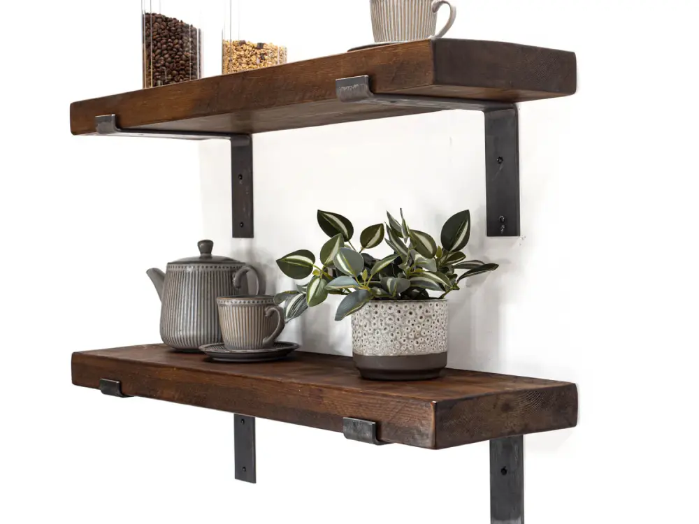 Industrial Lipped Reinforced Bracket Shelf 22cm Plasterboard Walls