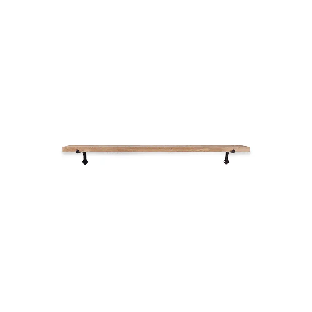 Large Bracket Shelf - Oak & Cast Iron