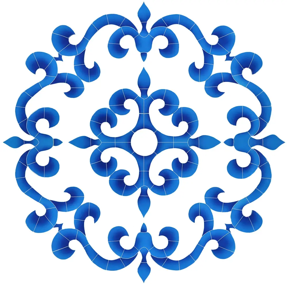 Artistry Mosaics Tuscan Medallion Ceramic Swimming Pool Mosaic (42" x 42", Sapphire