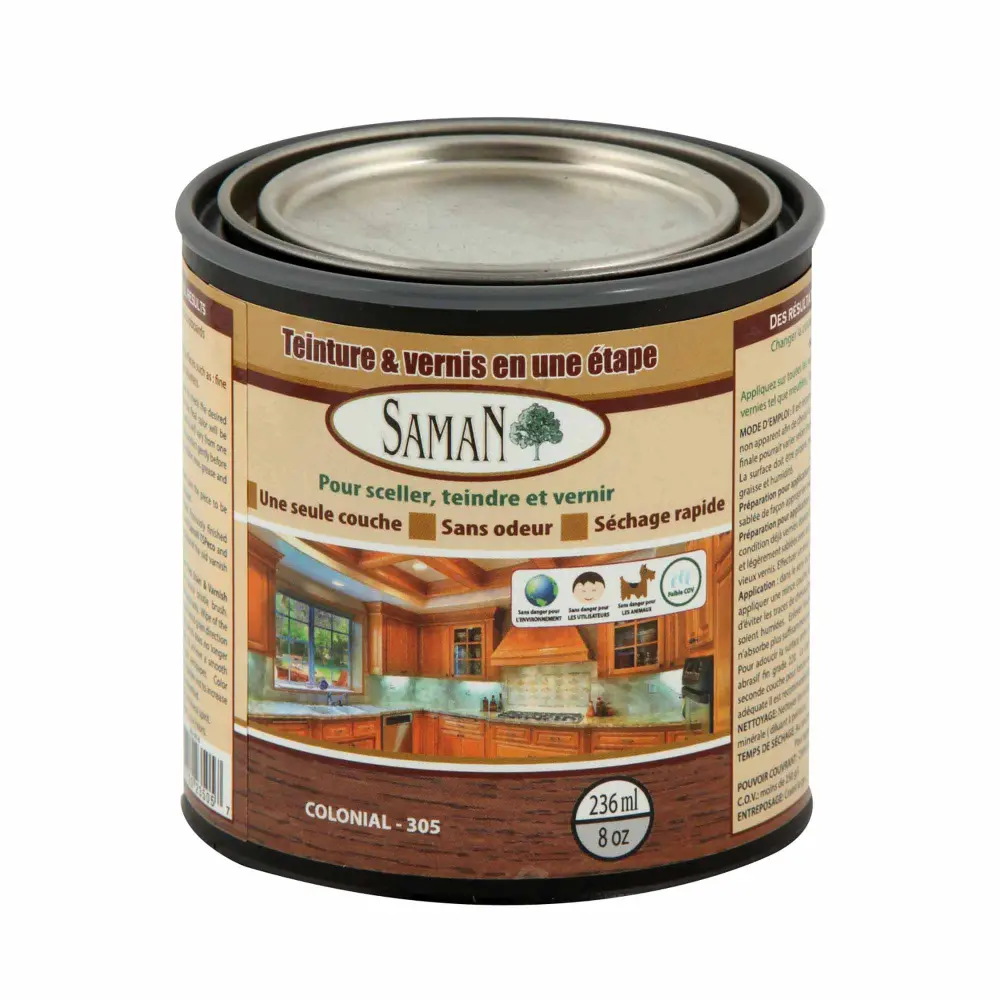 Colonial One Step Wood Stain and Varnish, 236 ml