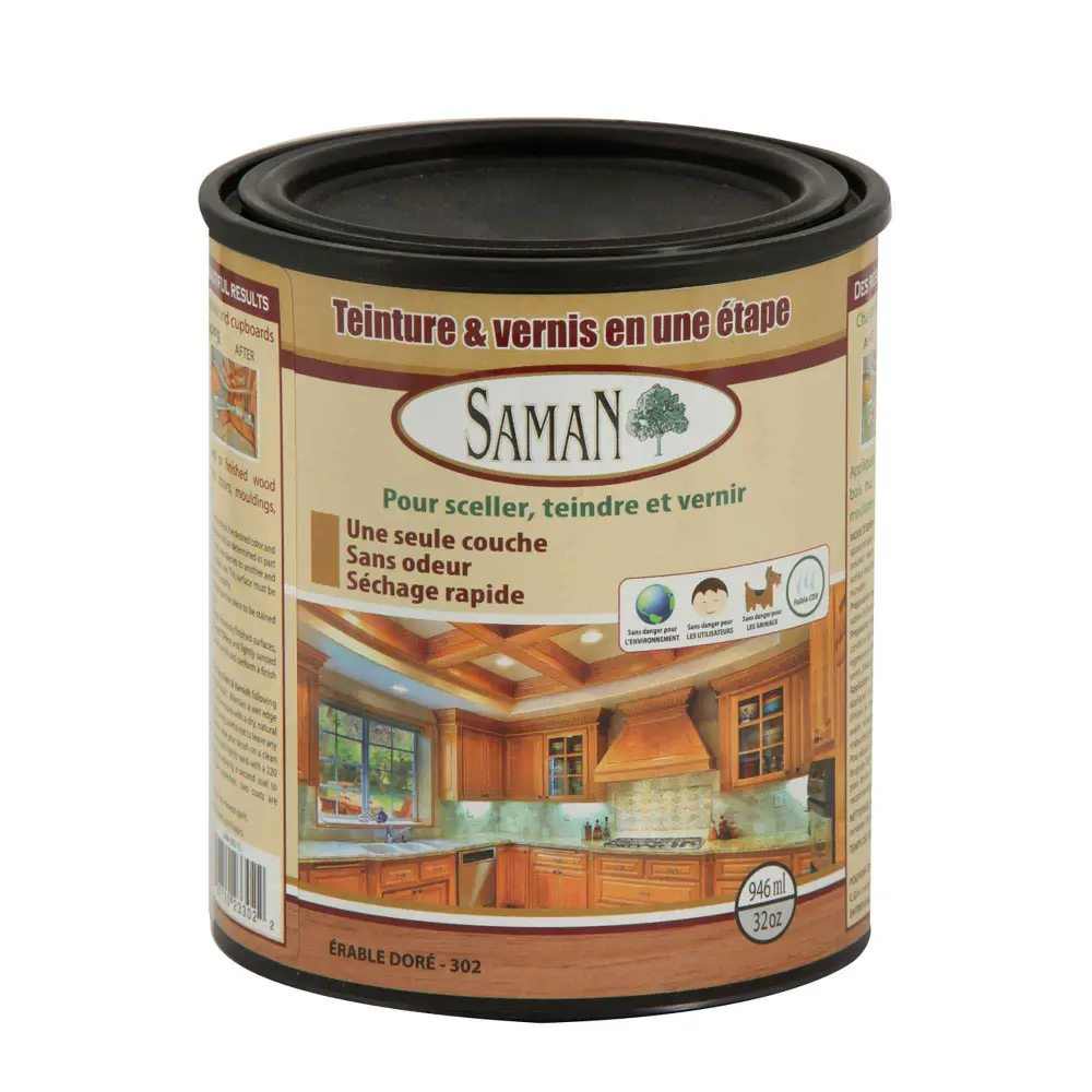 Golden Maple One Step Wood Stain and Varnish, 946 ml