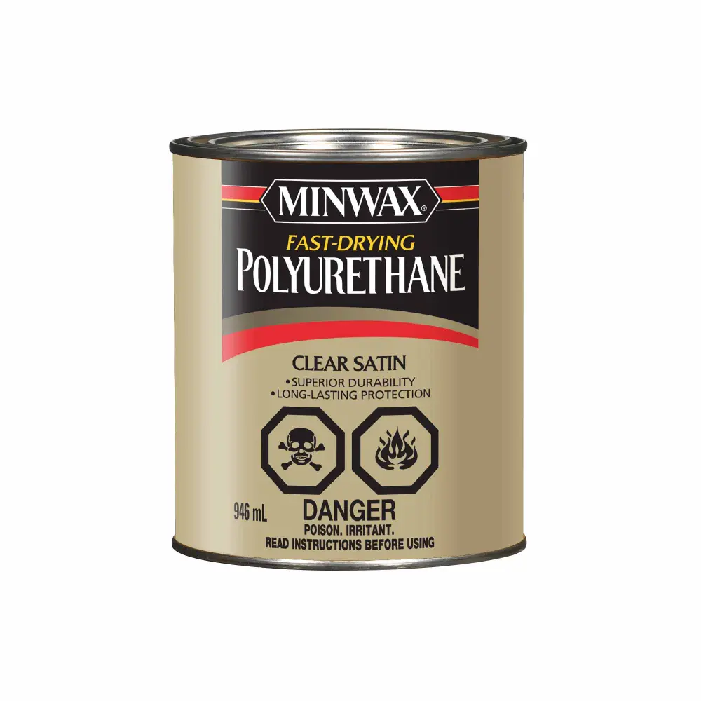 Minwax Fast-Drying Polyurethane Finish Satin Crystal, 946 ml