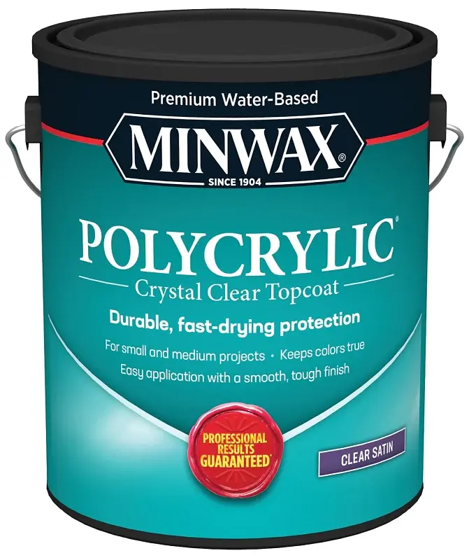 Minwax Polycrylic 13333000 Waterbased Polyurethane, Liquid, Crystal Distinct, 1 gal, Can