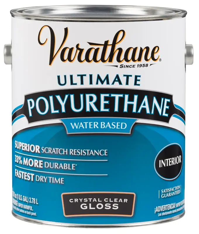 Rust-Oleum 200031 Polyurethane, Gloss, Liquid, Crystal Glass-like, 1 gal, Can Natural Oak