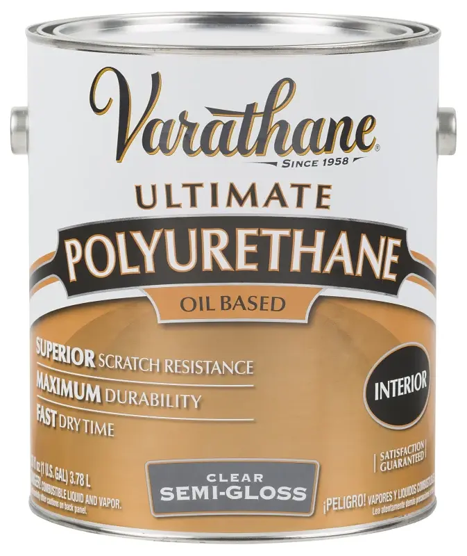 Rust-Oleum 6032 Polyurethane, Semi-Gloss, Liquid, Lucid, 1 gal, Can