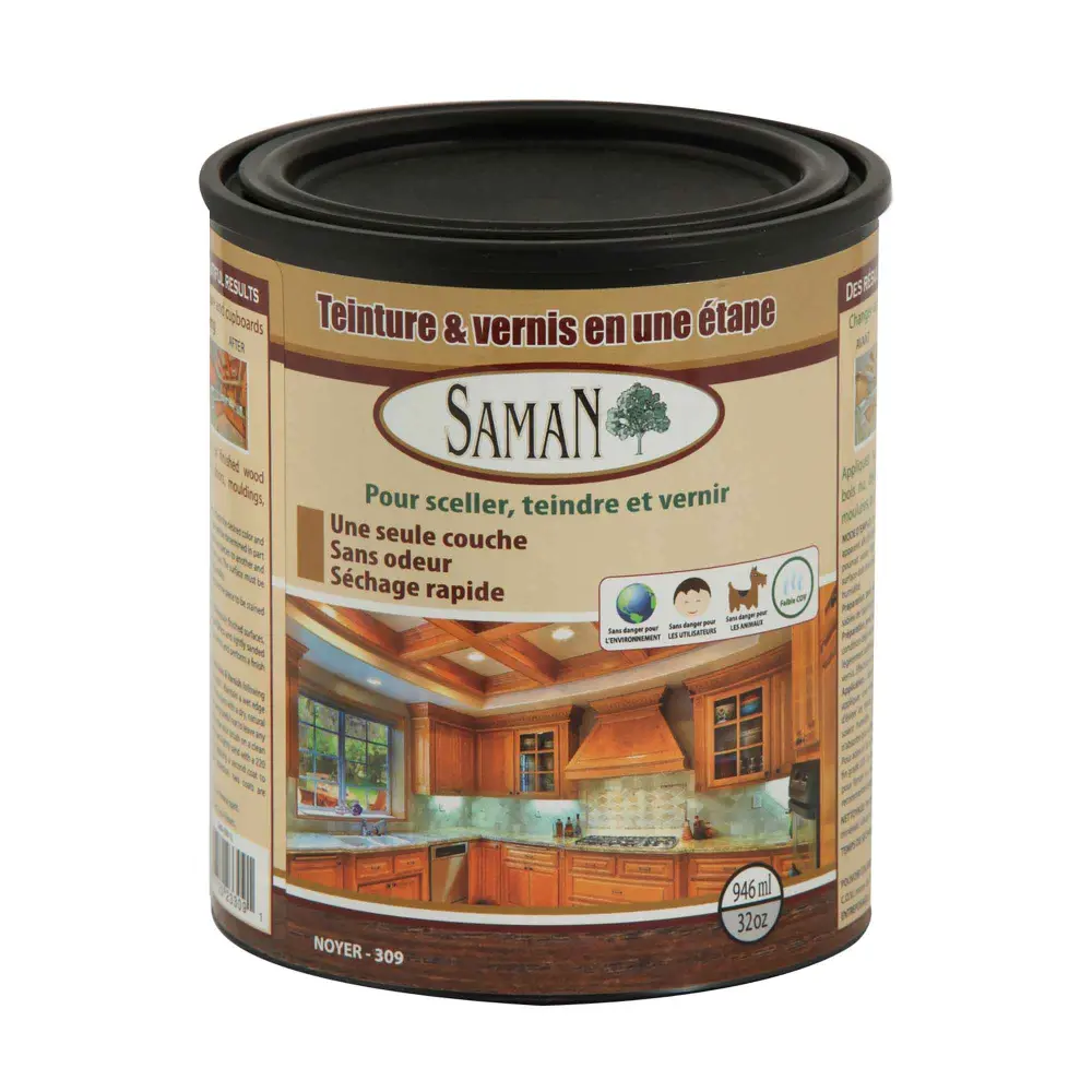 Walnut One Step Wood Stain and Varnish, 946 ml
