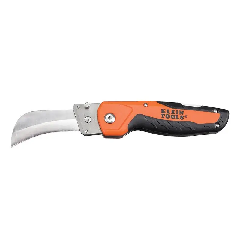 Klein Tools 44218 Utility Knife Replaceable Blade, 2-1/2 L Blade, Stainless Chromed Blade, Black/Orange Handle
