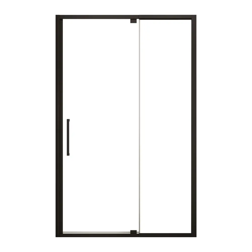 Adjustable Shower Door Clear SGCC Tempered Glass And Aluminium Alloy Frame - Flat Black