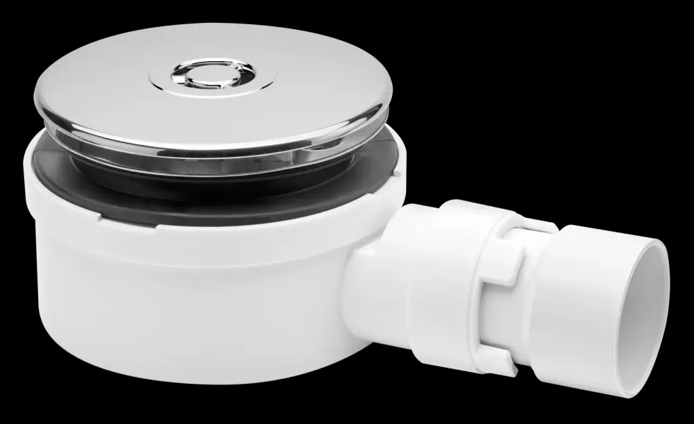 McAlpine Shallow Shower Trap Shiny metal 53mm High x 90mm x 1.5" outlet ST90CP10-53