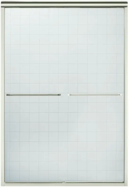 Sterling Finesse Series 5475-48N-G05 Shower Door, Nickel Frame, Glass-like Glass, Tempered Glass, Frameless Frame