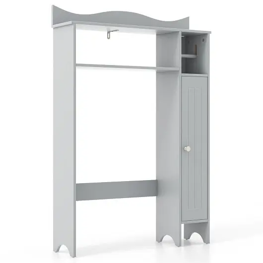 Costway Over Toilet Storage Cabinet Toilet Paper Holder, Gray, BA7960GR