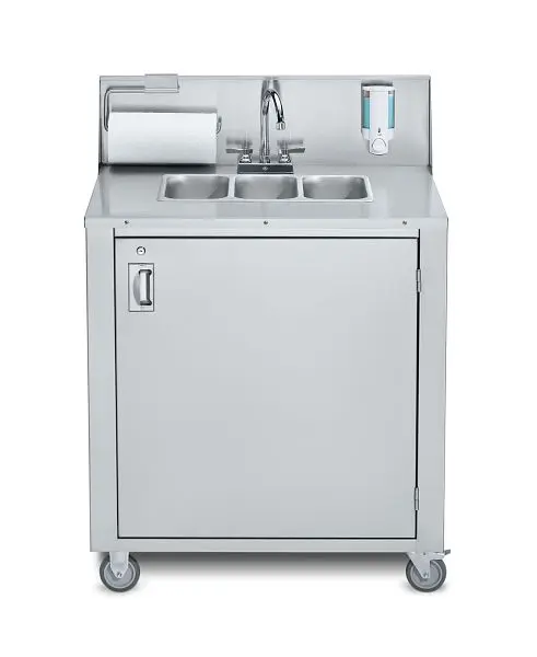 Crown Verity Triple Stainless Handwashing Sink, Cold Water Unit, CV-PHS-3C