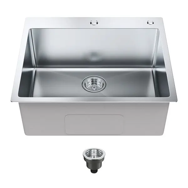 VEVOR Kitchen Sink, Top Mount Single Bowl Basin Accessories, Set 2, QRSSCTSPDCY253LEUV0