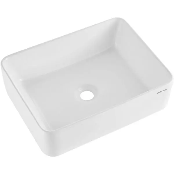 VEVOR Modern Ceramic Vessel Sink 19"x14.7" Bathroom Vanity Bowl Countertop White, TMSCTCJX4837PYW3KV0