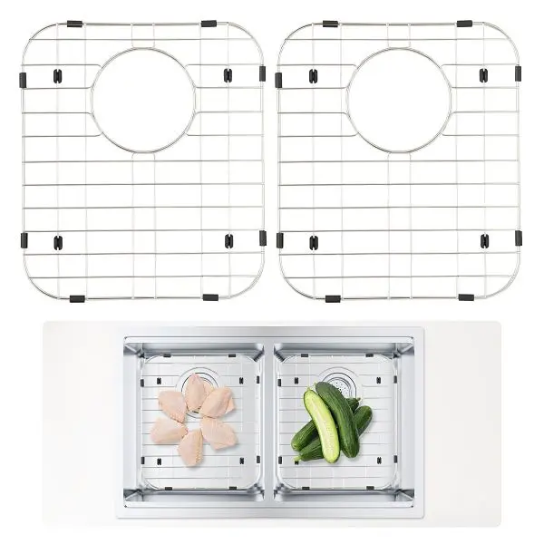 VEVOR Sink Preserveor Grid, 13.3"x11.6" Rust-Proof Steel Sink Grates, 2 Pieces, SCBHDJ21311IN9CWDV0