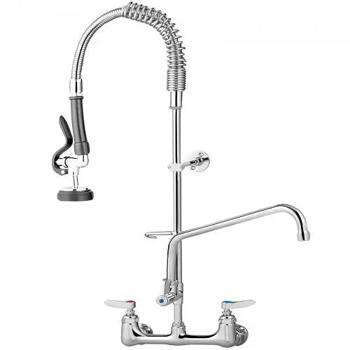 VEVOR Top-Tier Commercial Pre-rinse Faucet Wall Mount Kitchen Sink Faucet 8" Sprayer, 13.8 x 3.0 x 43.3 , QSYCKJJH847...