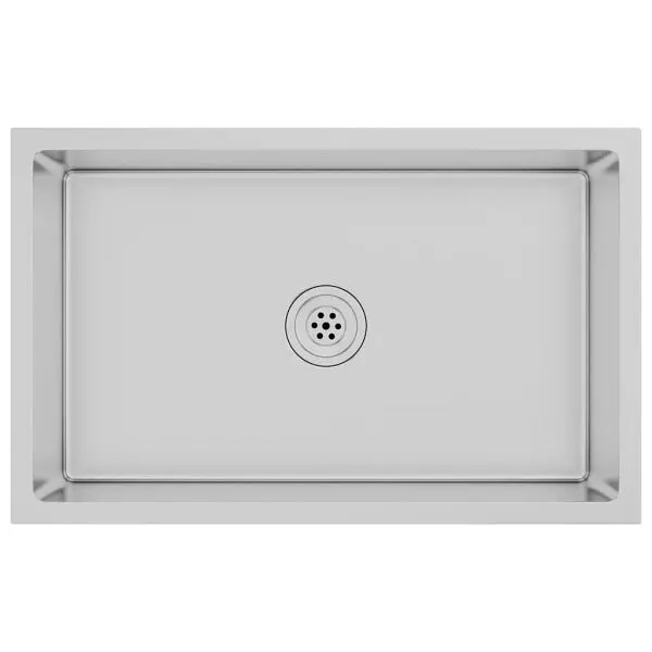 vidaXL Eco-Friendly Handmade Kitchen Sink Stainless Alloy Steel, Silver colored, 27.6" x 17.3" x 7.9", 51516